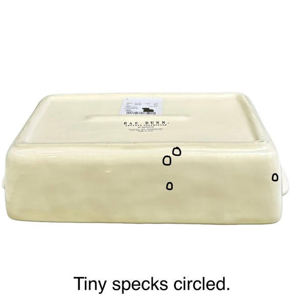 Rae Dunn BAKE Baking Dish Pan White Black Large Letters Dimples NWT 2017 OG - Picture 10 of 17